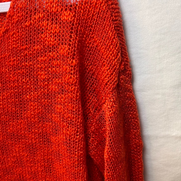 RDI Burnt Orange Sheer V-Neck Sweater Large - Picture 4 of 8